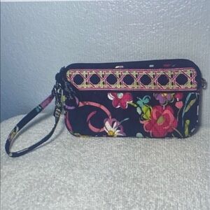 Vera Bradley Wristlet Wallet in Navy Blue Floral